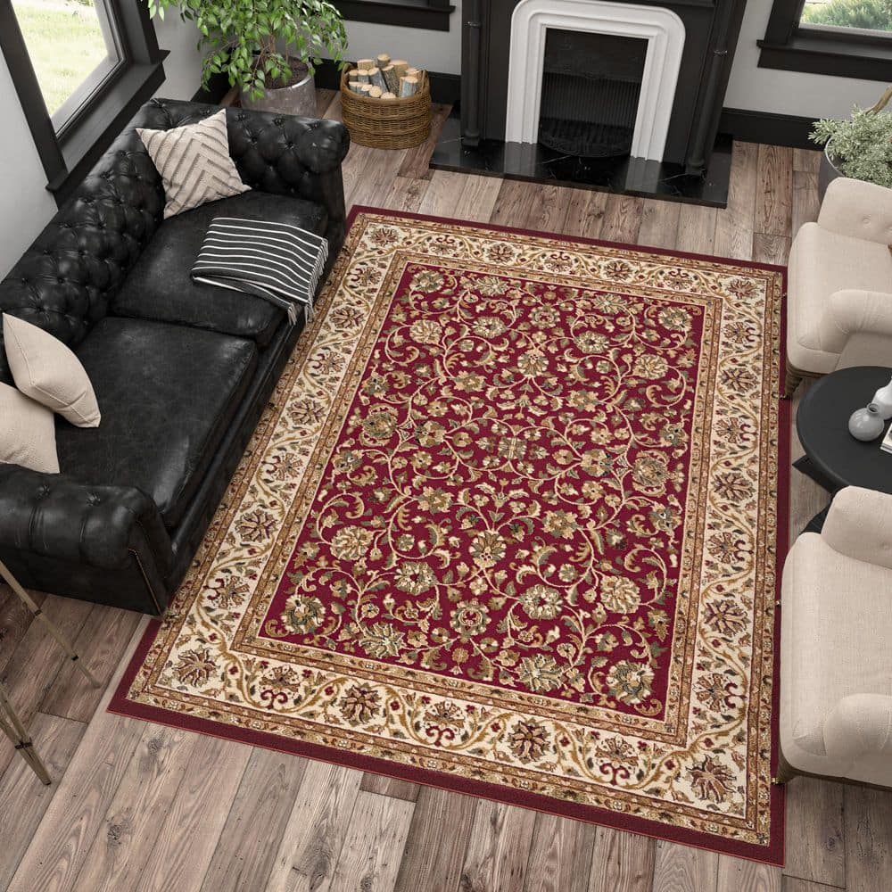 Sensation Border Red 9 ft. x 12 ft. Indoor Area Rug - thumbnail 8
