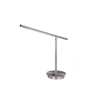 24.5 in. Satin Chrome Metal Table Lamp