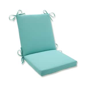 Solid Outdoor/Indoor 18 in W x 3 in H Deep Seat, 1-Piece Chair Cushion and Square Corners in Blue Radiance