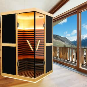 Temperature Adjustable 2-Person Sauna Carbon FAR Infrared Heaters with 10 Heated Epoxy Plates