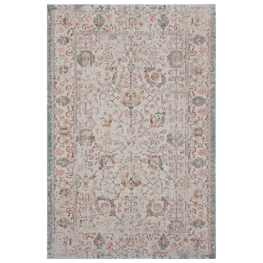 Anamica Distressed Beige/Cream 5 ft. 3 in. x 7 ft. 10 in. Persian Border Po