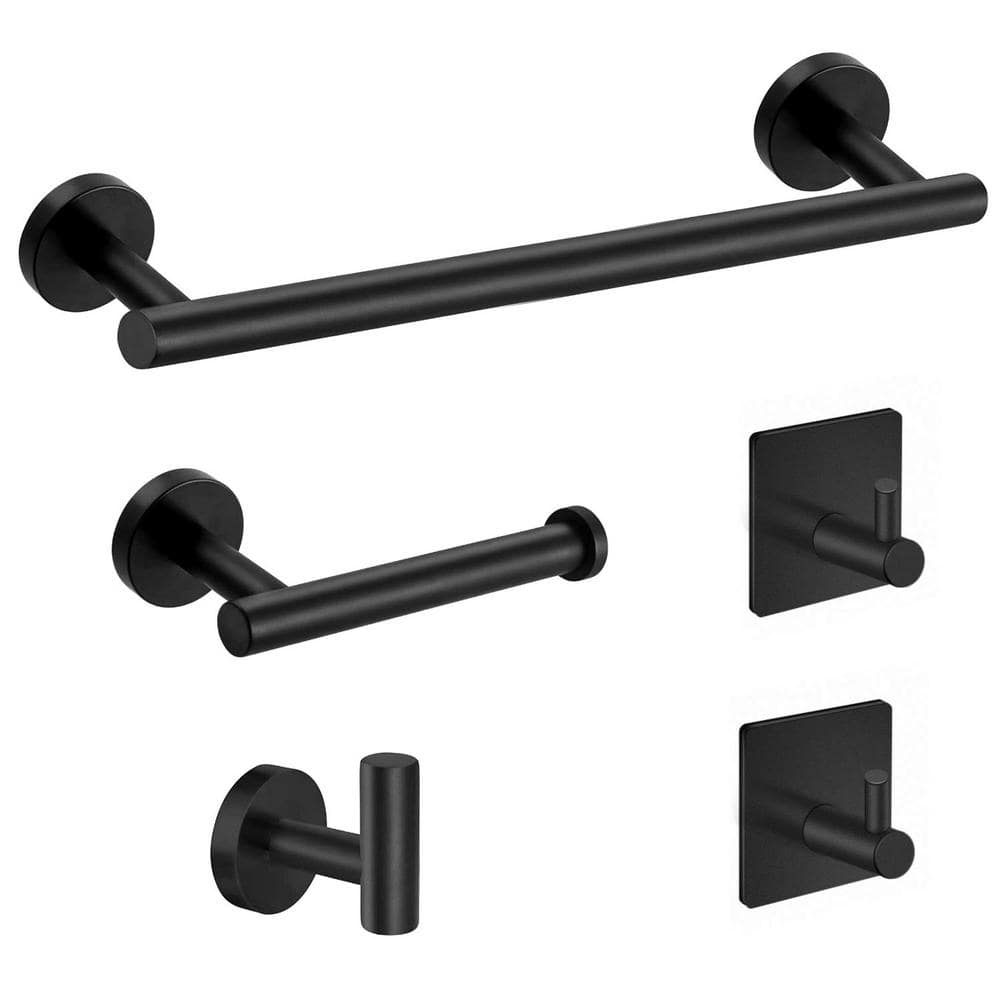 5-Piece Wall Mounted Bath Hardware Set with Towel Bar/Rack, Hand Towel Hold
