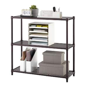 Bronze 3-Tier Decorative Shelving Unit (36 in. W x 35 in. H x 14 in. D)