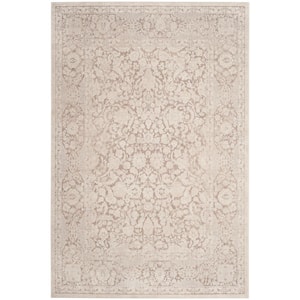 Reflection Beige/Cream 5 ft. x 8 ft. Floral Distressed Area Rug