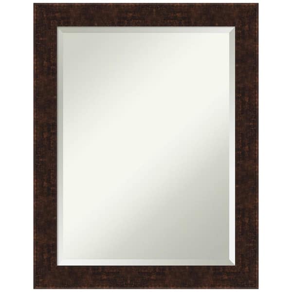 Amanti Art William Mottled Bronze Narrow 22 in. H x 28 in. W Framed Wall Mirror
