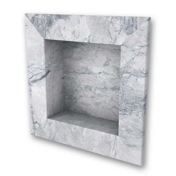 FlexStone 17 in. x 17 in. Square Recessed Shampoo Caddy in Everest