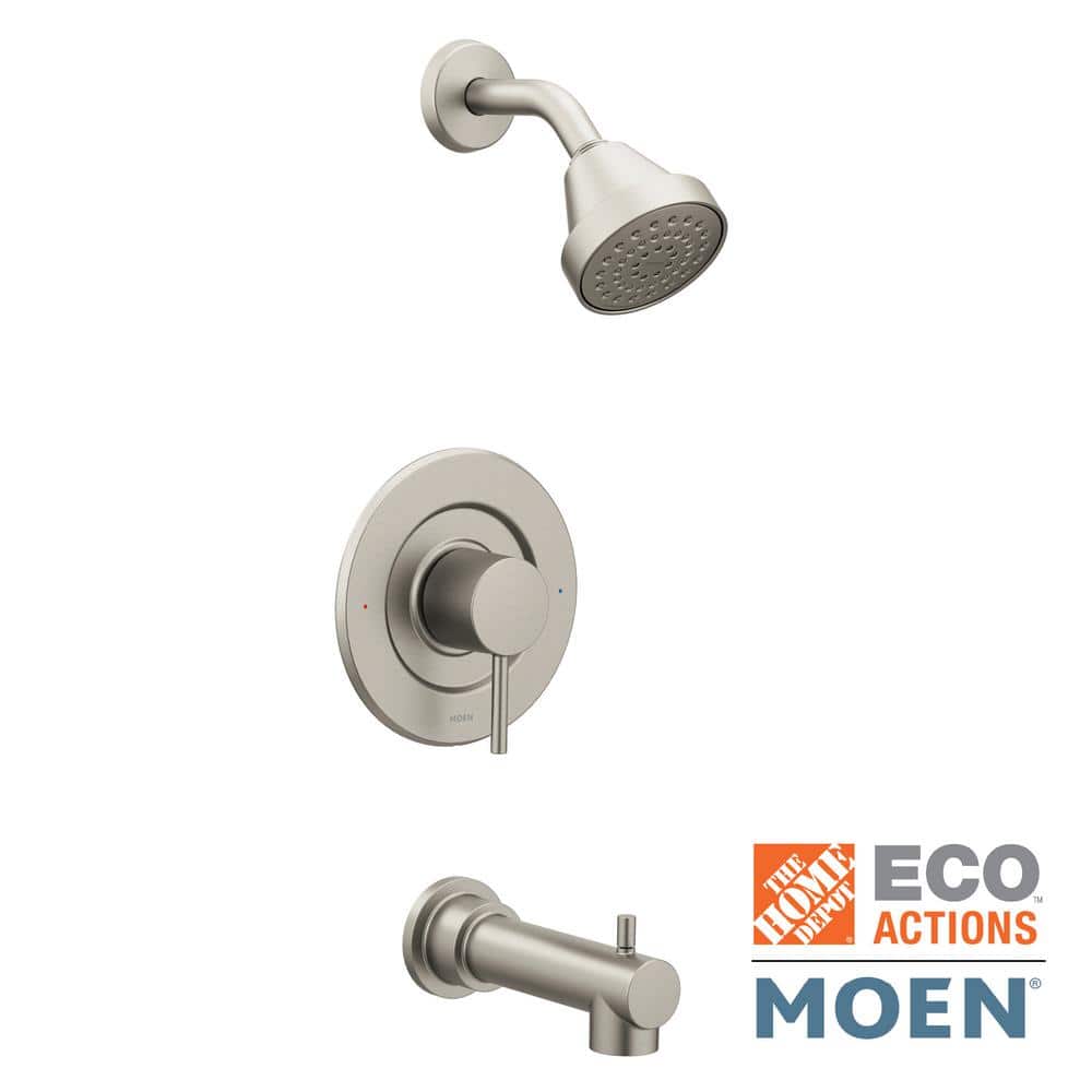 MOEN Align Single-Handle Posi-Temp Eco-Performance Tub and Shower Faucet  Trim Kit in Brushed Nickel (Valve Not Included) T2193EPBN - The Home Depot