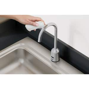 AquaSense Single Hole 5-3/8 in. Gooseneck Sensor Faucet with Gear-Driven Ceramic Cartridge, Chrome Plated