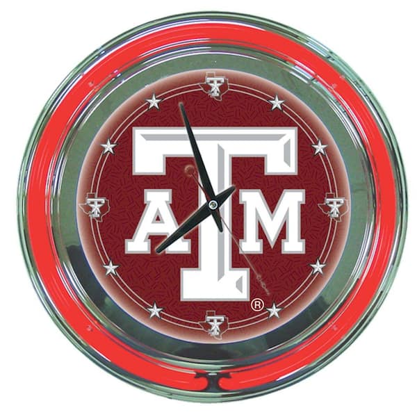 Trademark 14 in. Texas A&M University Neon Wall Clock