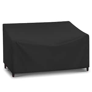 54 in. Black Outdoor Waterproof Loveseat Cover Weatherproof UV Resistant Tear Resistant Patio Sofa Cover
