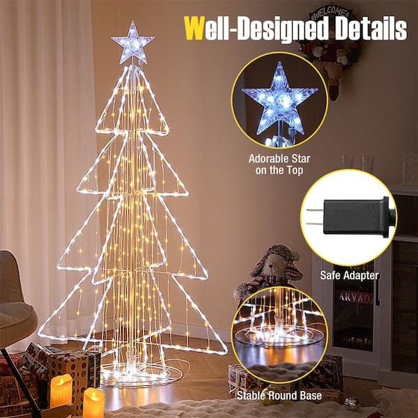 Costway 60 in. Animated Christmas Tree with 252 Warm 202 Cold LED