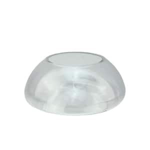 9 in. Transparent Glass Pillar Candle Holder with Concave Interior