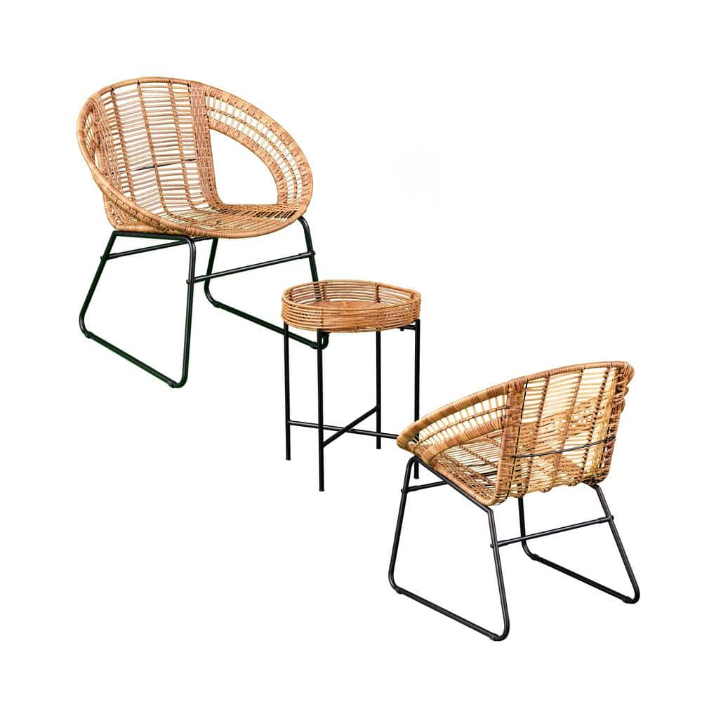 Allenford Black 3-Piece Metal Outdoor Bistro Set