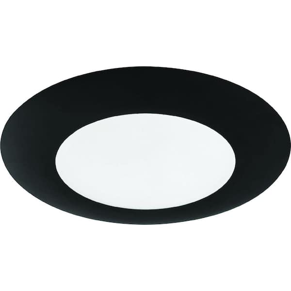 1-Light Integrated LED Indoor/Outdoor Black Surface Mount or Wall Mount with Sealed Frosted Polycarbonate Lens Cover