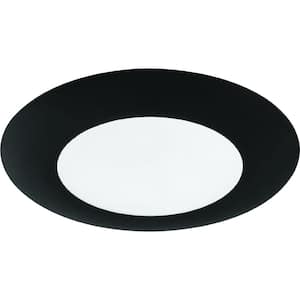1-Light Integrated LED Indoor/Outdoor Black Surface Mount or Wall Mount with Sealed Frosted Polycarbonate Lens Cover