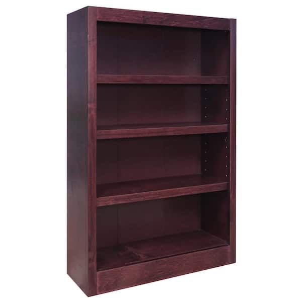 Concepts In Wood 48 in. Cherry Wood 4-shelf Standard Bookcase with Adjustable Shelves
