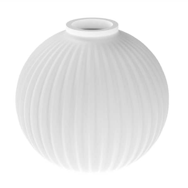 YANSUN 6 in. Height 3-Pack White Globe Glass 1 in. Fitter Width Vanity Pendant Flush Mount Light Shade