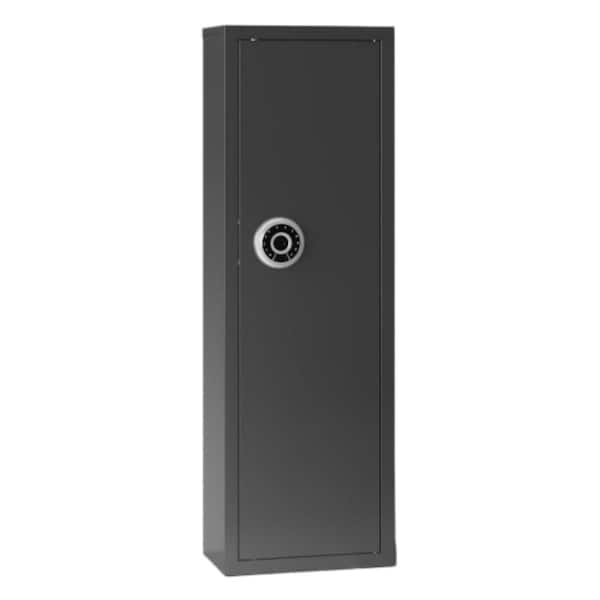 Fingerprint Gun Cabinet with Adjustable Shelves&Pistol Holster, 3 Ways to Access, Anti-Pry Steel