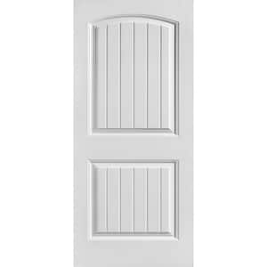 36 in. x 80 in. 2 Panel Cheyenne Smooth Camber Top Plank Hollow Core Primed Composite Interior Door Slab