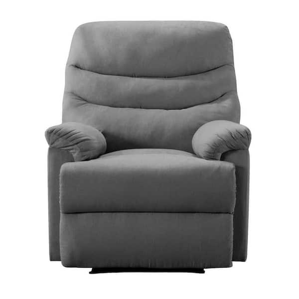 hzlagm Yingj 31.5 in. W Gray Microfiber Upholstered Standard Recliner with Massage and Wall Hugger