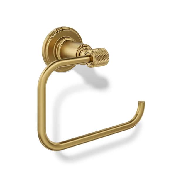 Torrington Wall Mounted Toilet Paper Holder in Vibrant Brushed Moderne Brass