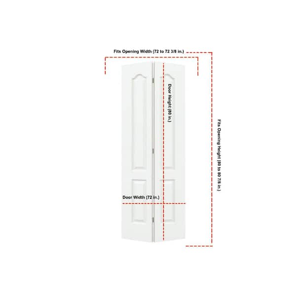 JELD-WEN 36 in. x 80 in. Camden White Painted Textured Molded