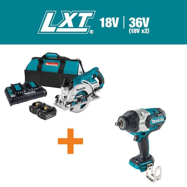 18V X2 LXT 5. 0Ah (36V) Brushless Rear Handle 7-1/4 in. Circ Saw Kit with bonus 18V LXT Brushless 1/2 in. Impact Wrench