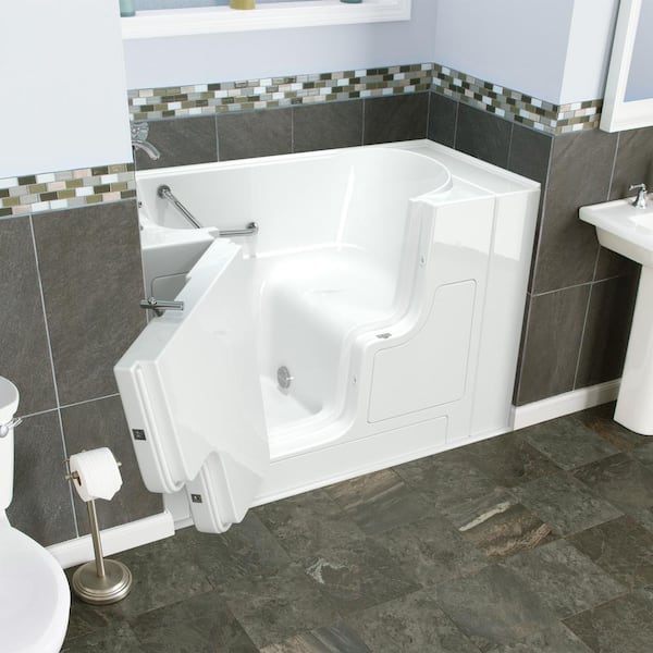 Gelcoat Value Series 52 in. Outward Opening Door Walk-In Soaking Bathtub with Left Hand in White