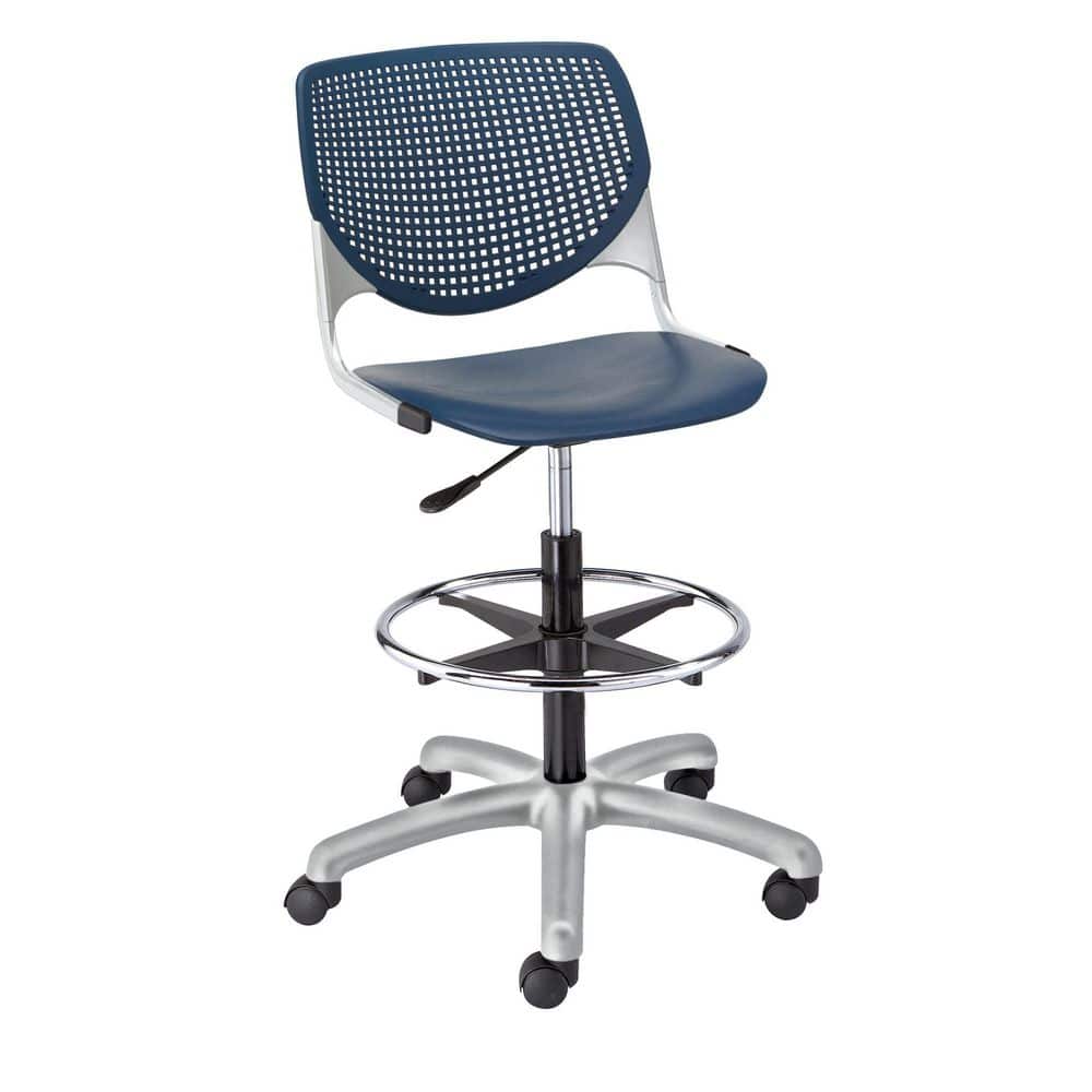 KOOL White Polypropylene Seat Drafting Chair