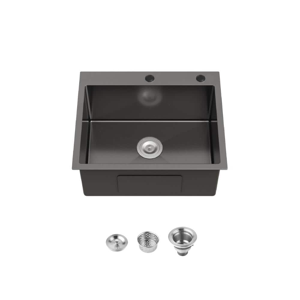 "23""x19"" Black Undermount Handmade Sink, Single Bowl Stainless Steel with Standard Drain" price history on PriceWatchPro