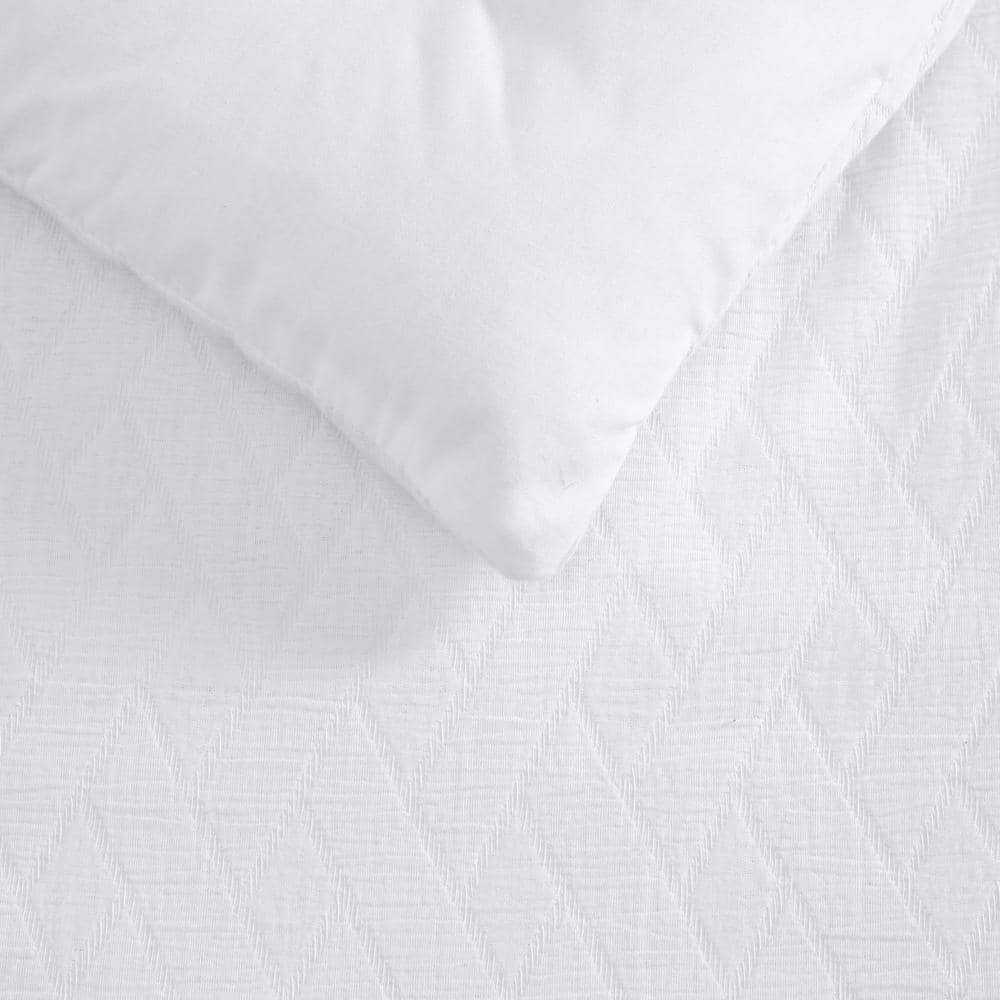 King White Cotton Wicker Weave Duvet Set