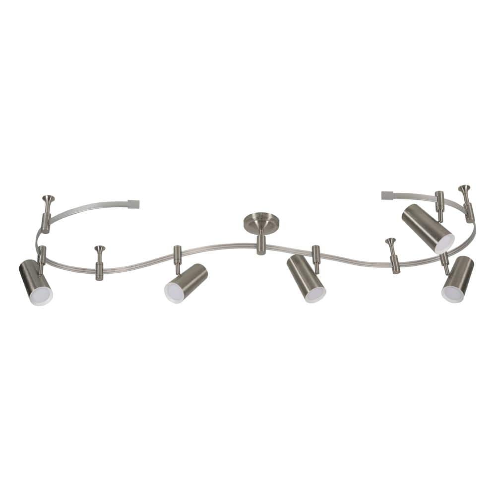 Ellipse Flex Track 8 ft. Brushed Nickel Integrated LED Ceiling Mounted Hard Wired Track Lighting Kit with Cylinder price history on PriceWatchPro