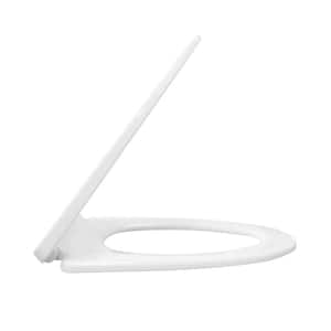 Elongated Quick-Release Soft-Close Closed Front Toilet Seat in White