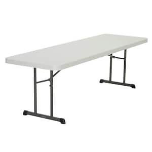 96 in. White Plastic Folding Banquet Table (Set of 18)