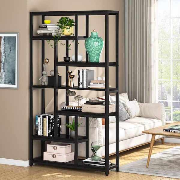 Mcombo 5 Tier Bookshelf Tall, Open Etagere Bookcase with Metal