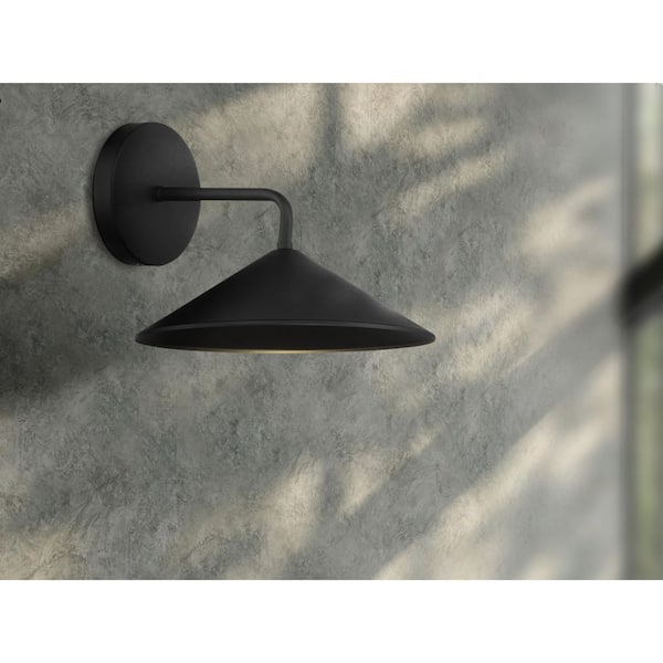 City Streets 1-Light Sand Black LED Outdoor Wall Mount Sconce