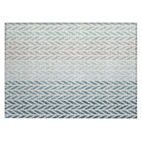 Chantille Machine Washable Indoor/Outdoor Abstract ACN3041 Seafoam 3 ft. x 4 ft. Area Rug