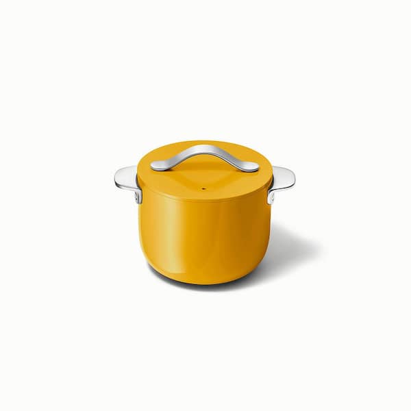 CARAWAY HOME Cookware+ Petite 2 qt. Marigold Ceramic Nonstick Soup Pot with Lid