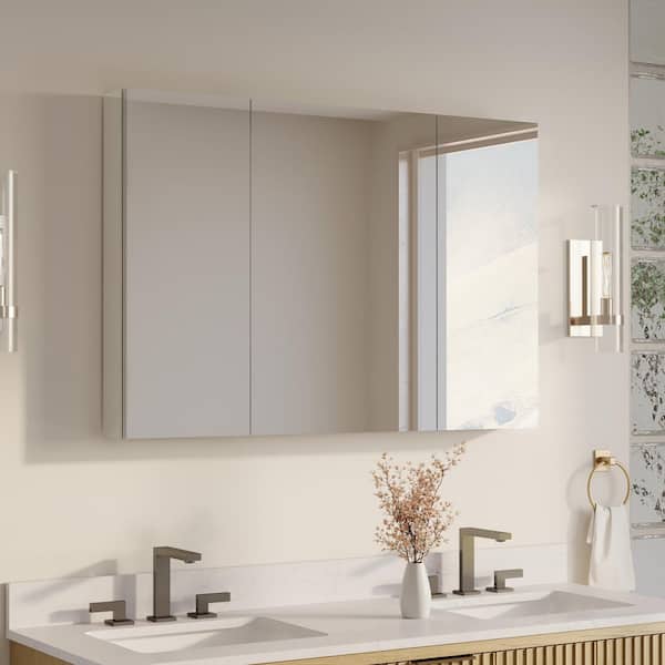 44 in. W x 30 in. H Rectangular Recess/Surface Mount Medicine Cabinet with Mirror, Soft Close Door