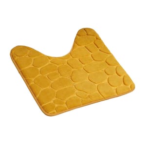 3-D-Pebbles 20 in. x 20 in. Yellow Mustard Memory Foam Contour Bath Mat