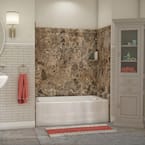 Elite 32 in. x 60 in. x 60 in. 9-Piece Easy Up Adhesive Tub Surround in Breccia Paradiso