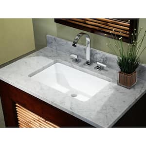 20-7/8 in. x 14-3/4 in. Rectrangle Undermount Vitreous Glazed Ceramic Lavatory Vanity Bathroom Sink Pure White