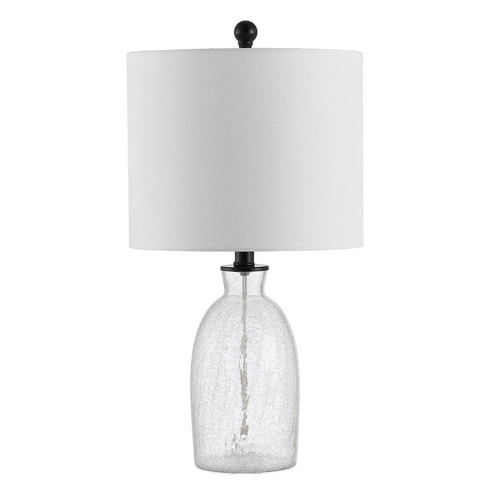 Arcadia 13" White Drum Shade Adjustable Glass Table Lamp