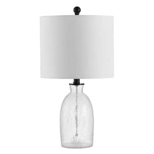 Nakula 23 in. Clear Table Lamp with White Shade