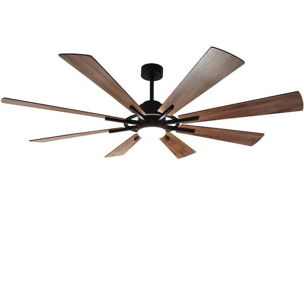Depuley 72 in. Integrated LED Indoor Walnut 8 Blades Ceiling Fan with Light and Remote