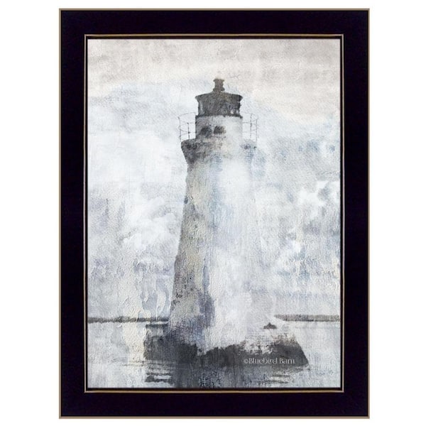 HomeRoots Charlie Lighthouse 1-Piece Framed Wall Art 18 in. x 14 in.