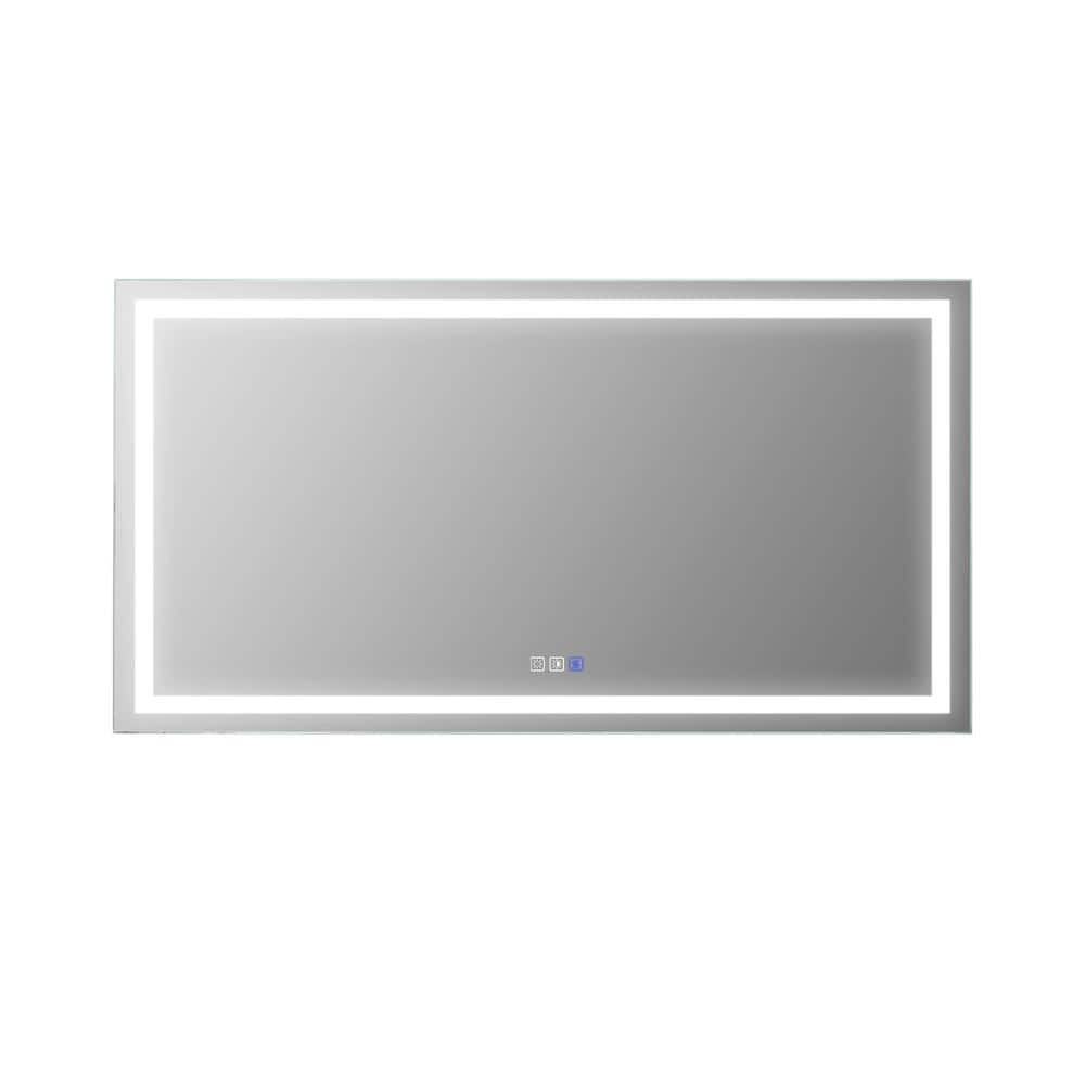 72 in. W x 38 in. H Large Rectangular Framed LED Anti-Fog Wall Bathroom Van