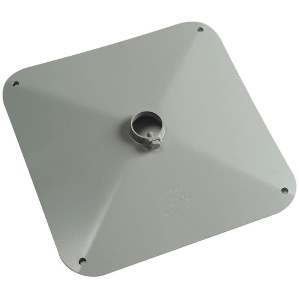 Tommy Docks 14 in. Square Gray Polyester Powder Coated 9-Gauge Steel Muck Footpad for Dock Post Pipes in Boat Dock Systems
