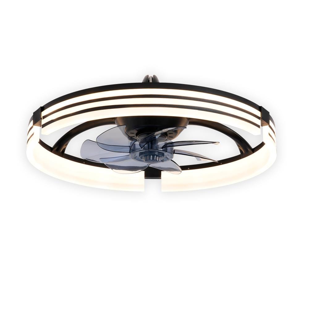 20 in. Matte Black Flush Mount Ceiling Fan with Dimmable LED Light, 6-Speed Reversible DC Motor price history on PriceWatchPro