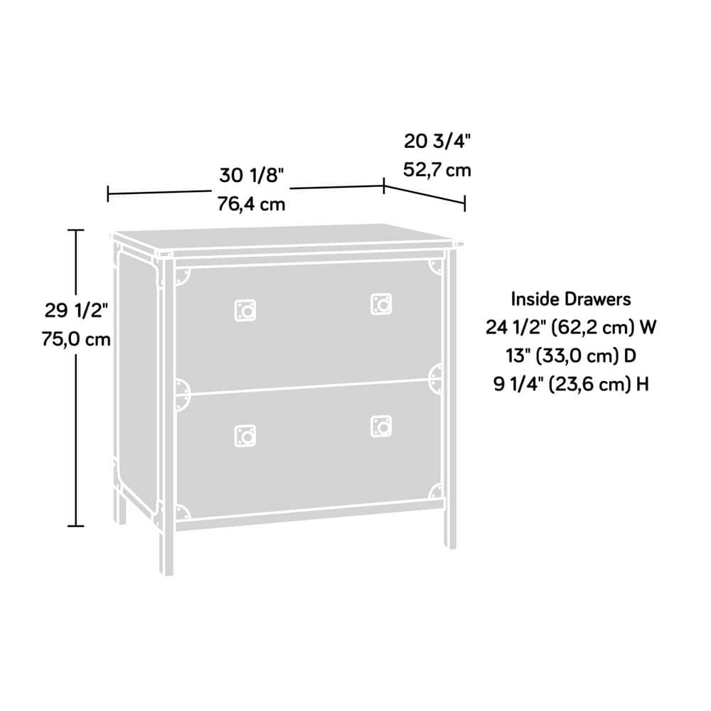 Milled Mesquite 2-Drawer Industrial Lateral File Cabinet